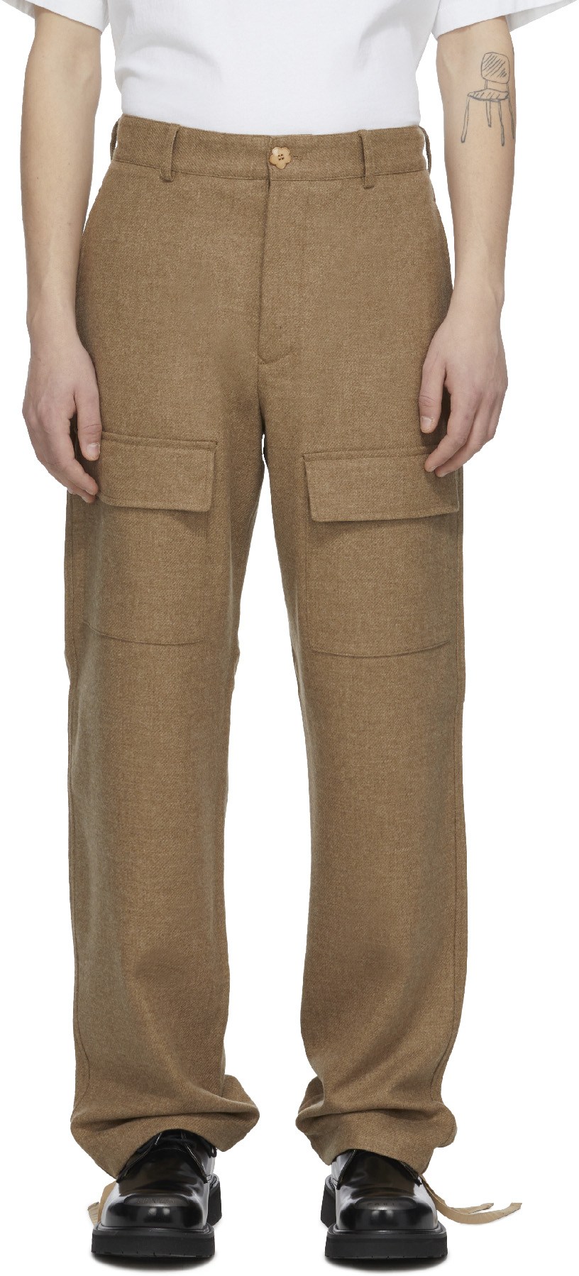 Kenzo: Neutrals Cargo Pants - 1