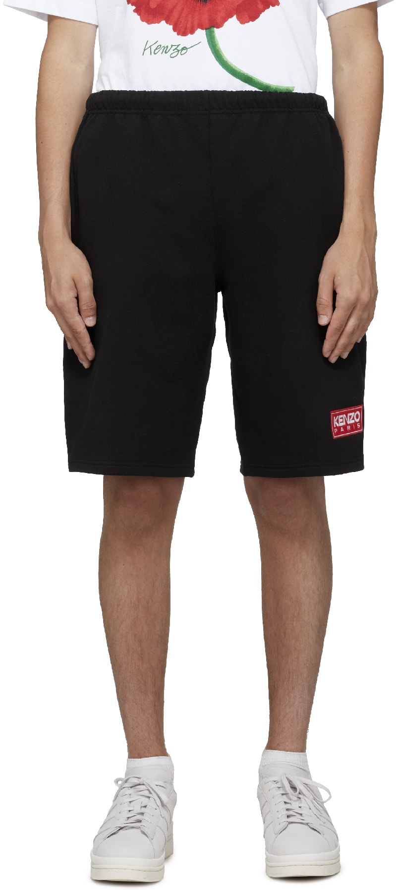 Kenzo: Black Logo Shorts - 1