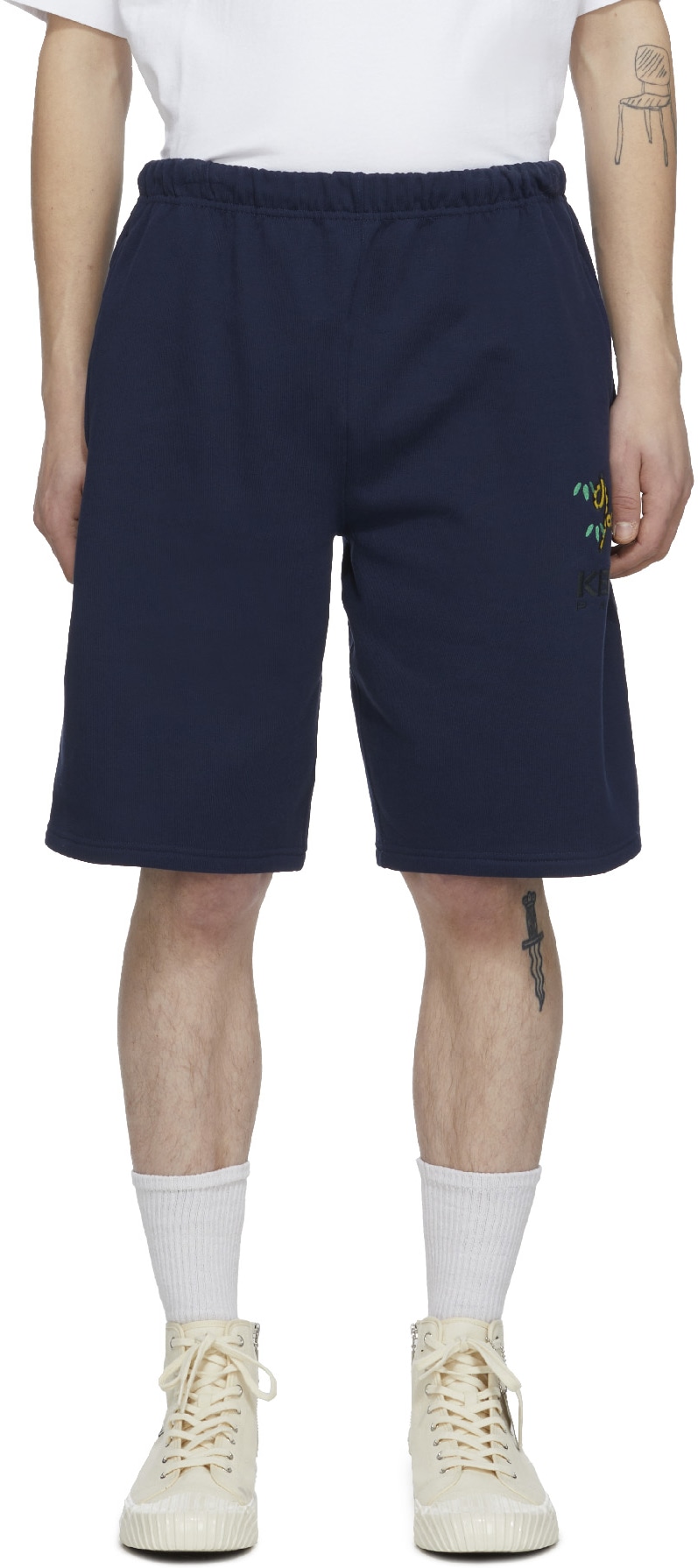 Kenzo: Bleu Short 'Tiger Tail K' Bleu - 1