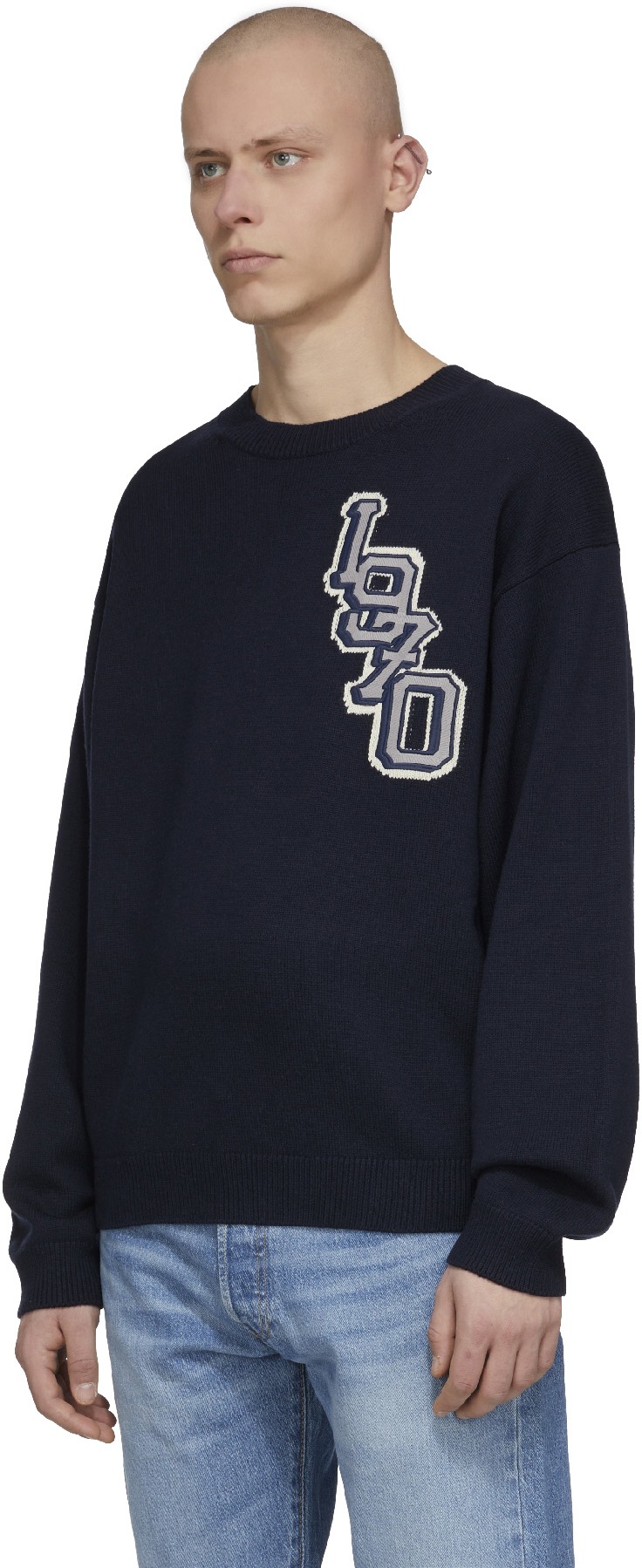 Kenzo: Bleu Pull en Tricot 'Tiger Varsity' Bleu - 2