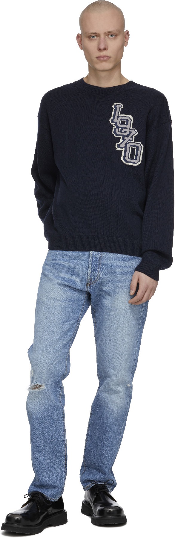 Kenzo: Bleu Pull en Tricot 'Tiger Varsity' Bleu - 4