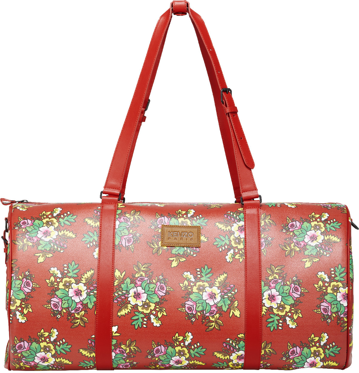 Kenzo: Red Courier 'Pop Bouquet' Large Bag - 1