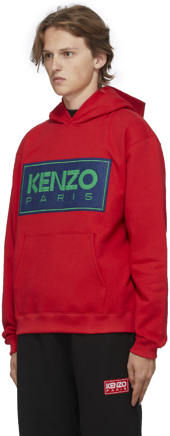 Kenzo: Rouge Pull à Capuche Logo Rouge - 2