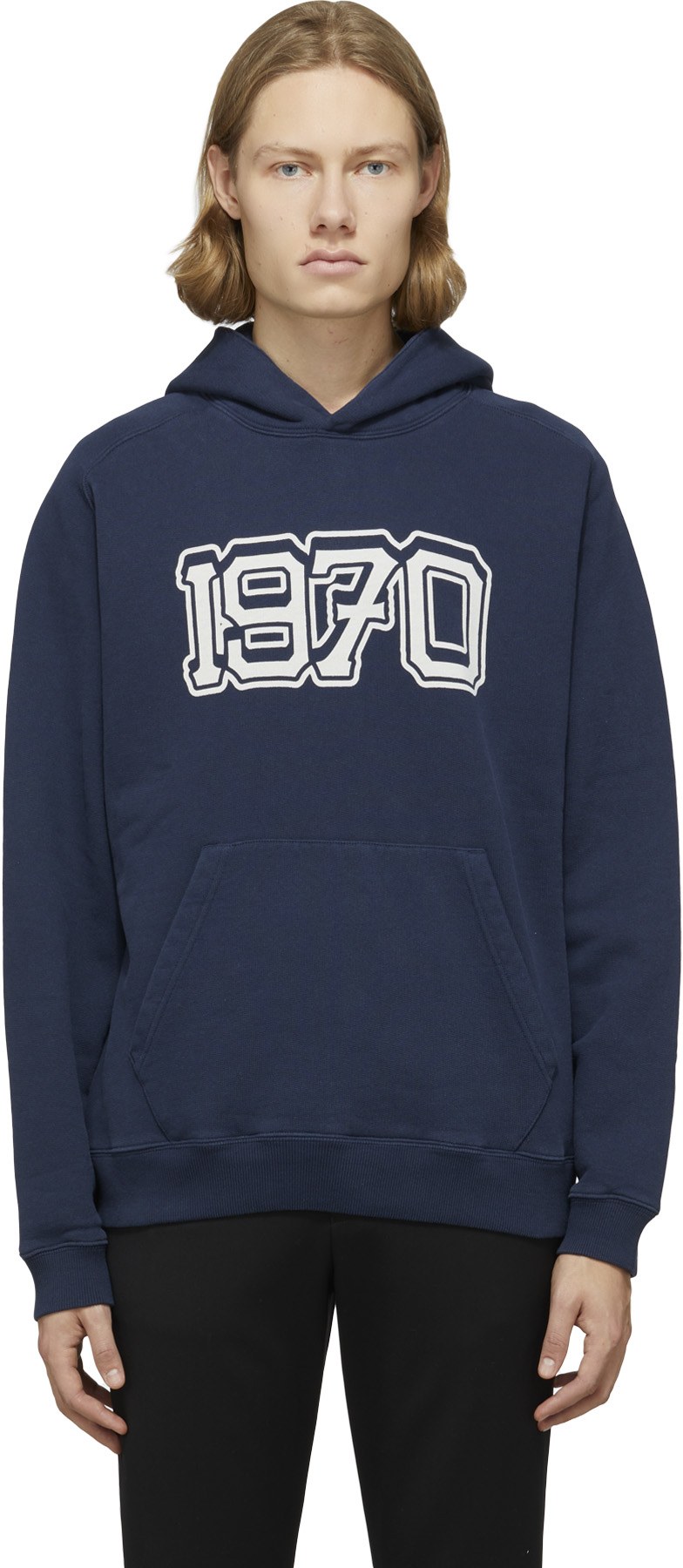 Kenzo: Bleu Pull à Capuche 'Varsity' Bleu - 1