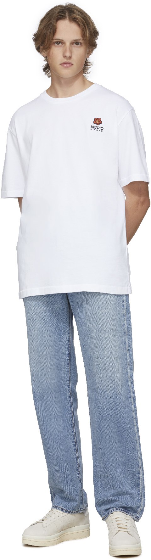 Kenzo: White 'Boke Flower' Crest T-Shirt - 4