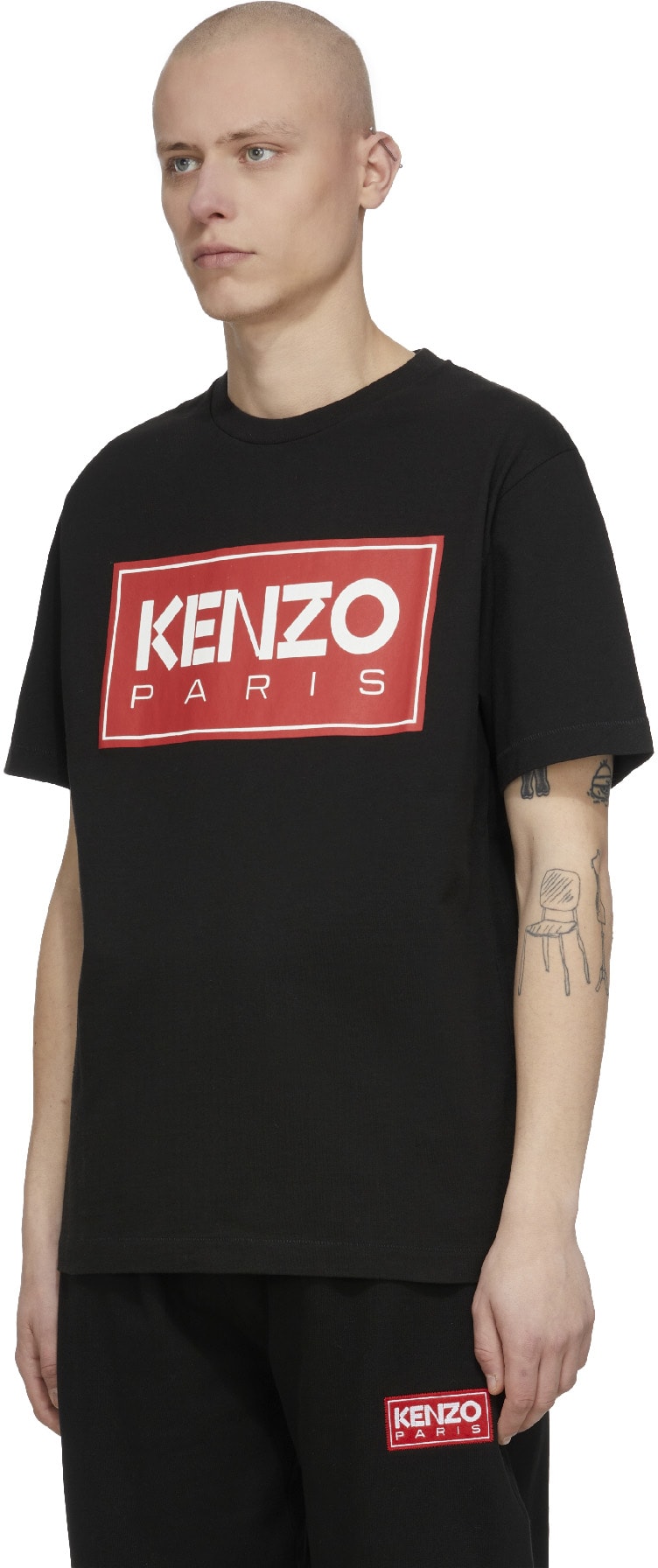 Kenzo: Noir T-Shirt à Logo Noir - 2