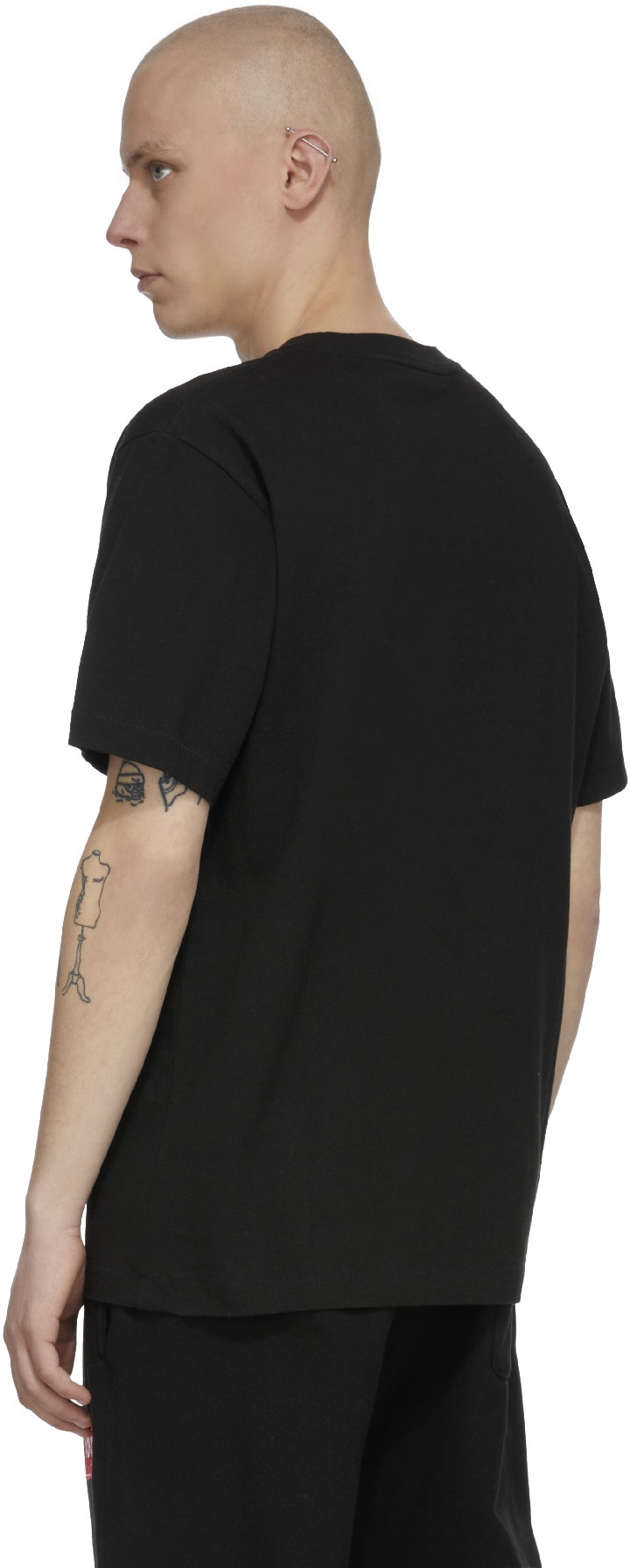 Kenzo: Noir T-Shirt à Logo Noir - 3