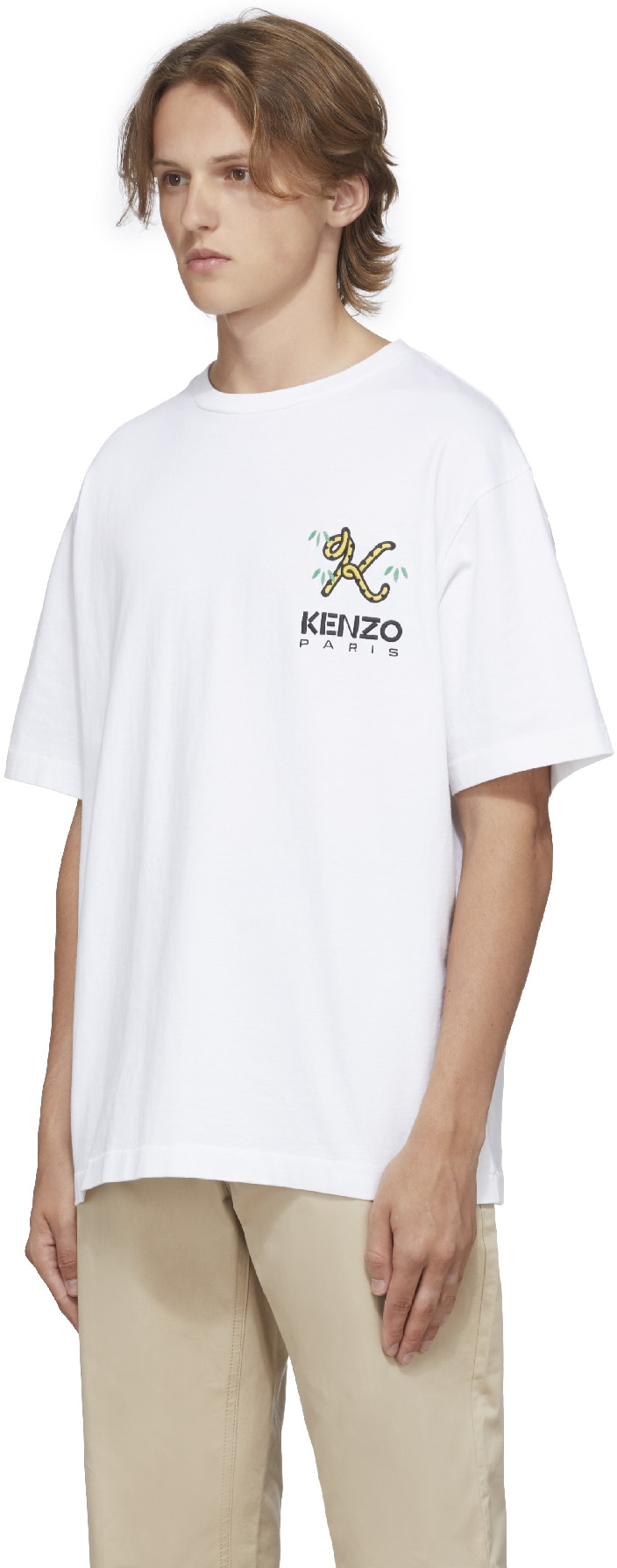 Kenzo: Blanc T-Shirt Oversized 'Tiger Tail K' Blanc - 2