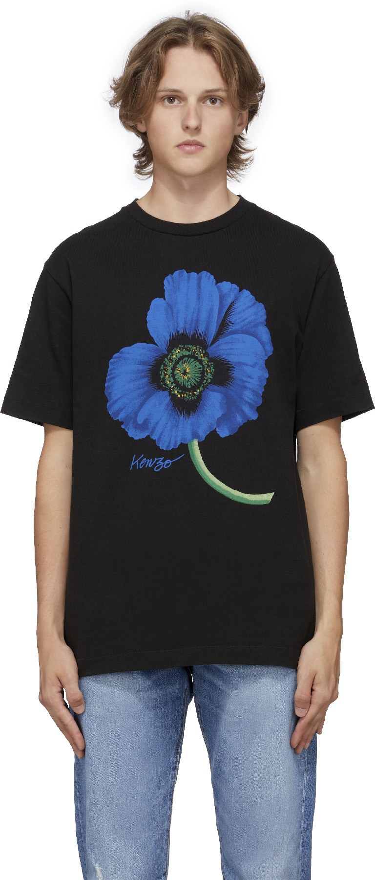 Kenzo: Black 'Kenzo Poppy' T-Shirt - 1