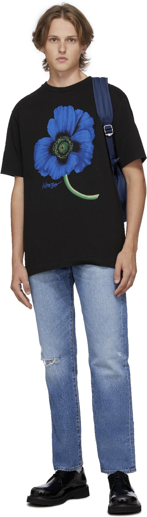 Kenzo: Black 'Kenzo Poppy' T-Shirt - 4