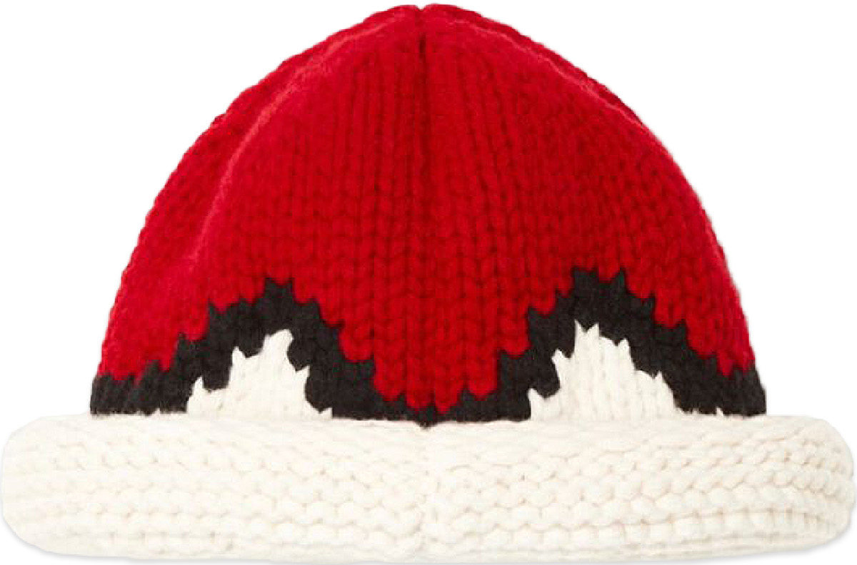 Kenzo: Red Graphic Wool Beanie - 1