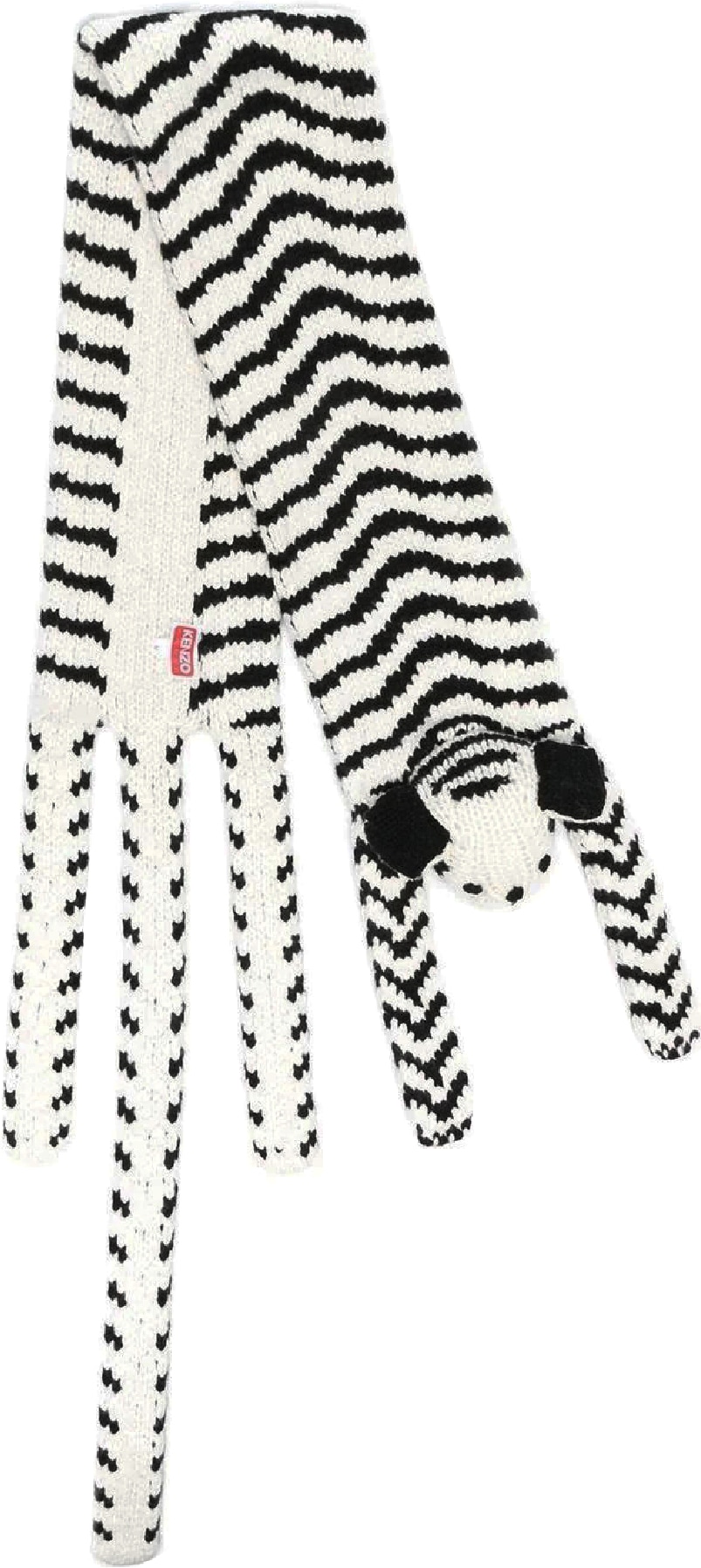 Kenzo: White Printed Scarf - 1