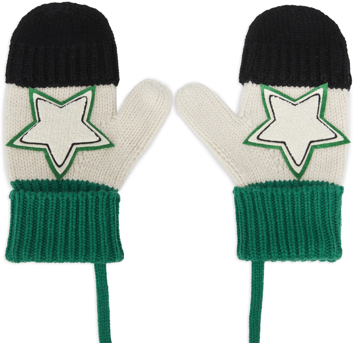 Kenzo: Green Wool Mittens - 1