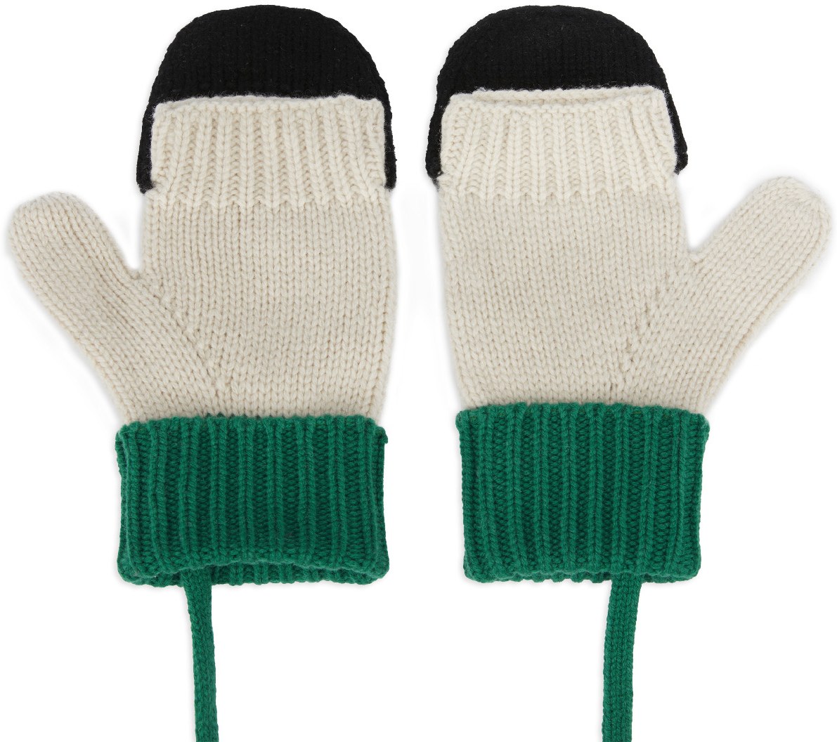 Kenzo: Green Wool Mittens - 2