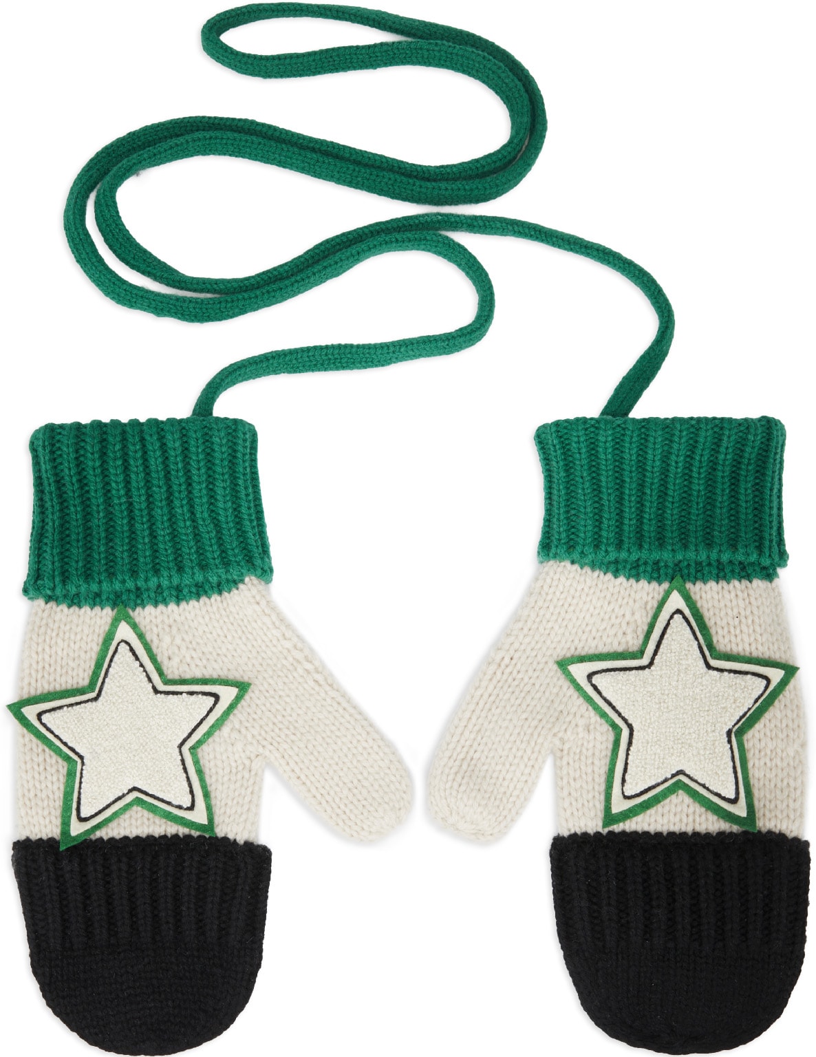 Kenzo: Green Wool Mittens - 3