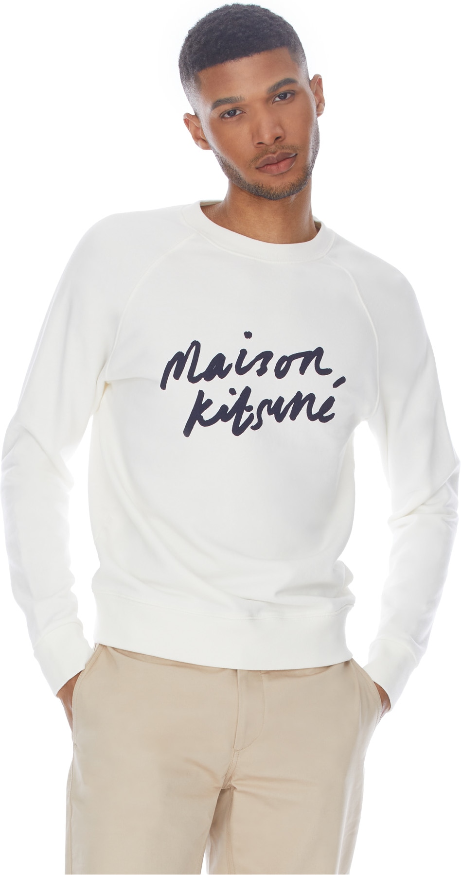 Maison Kitsuné: Neutrales Pull Handwriting Clean Neutrales - 3