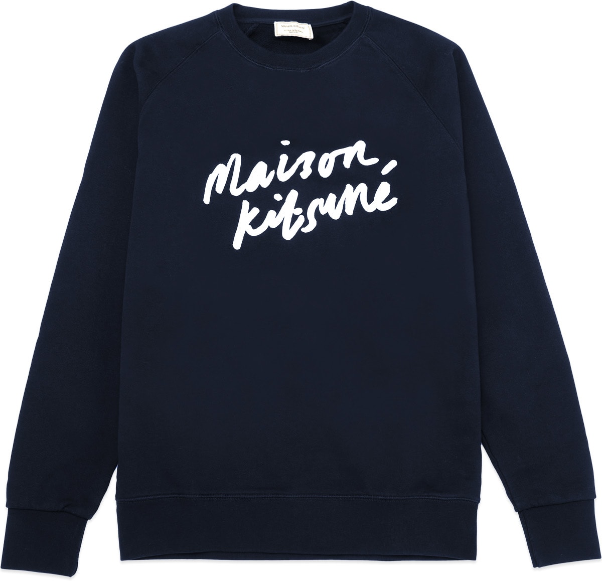 Maison Kitsuné: Blue Handwriting Clean Crew Sweater - 1