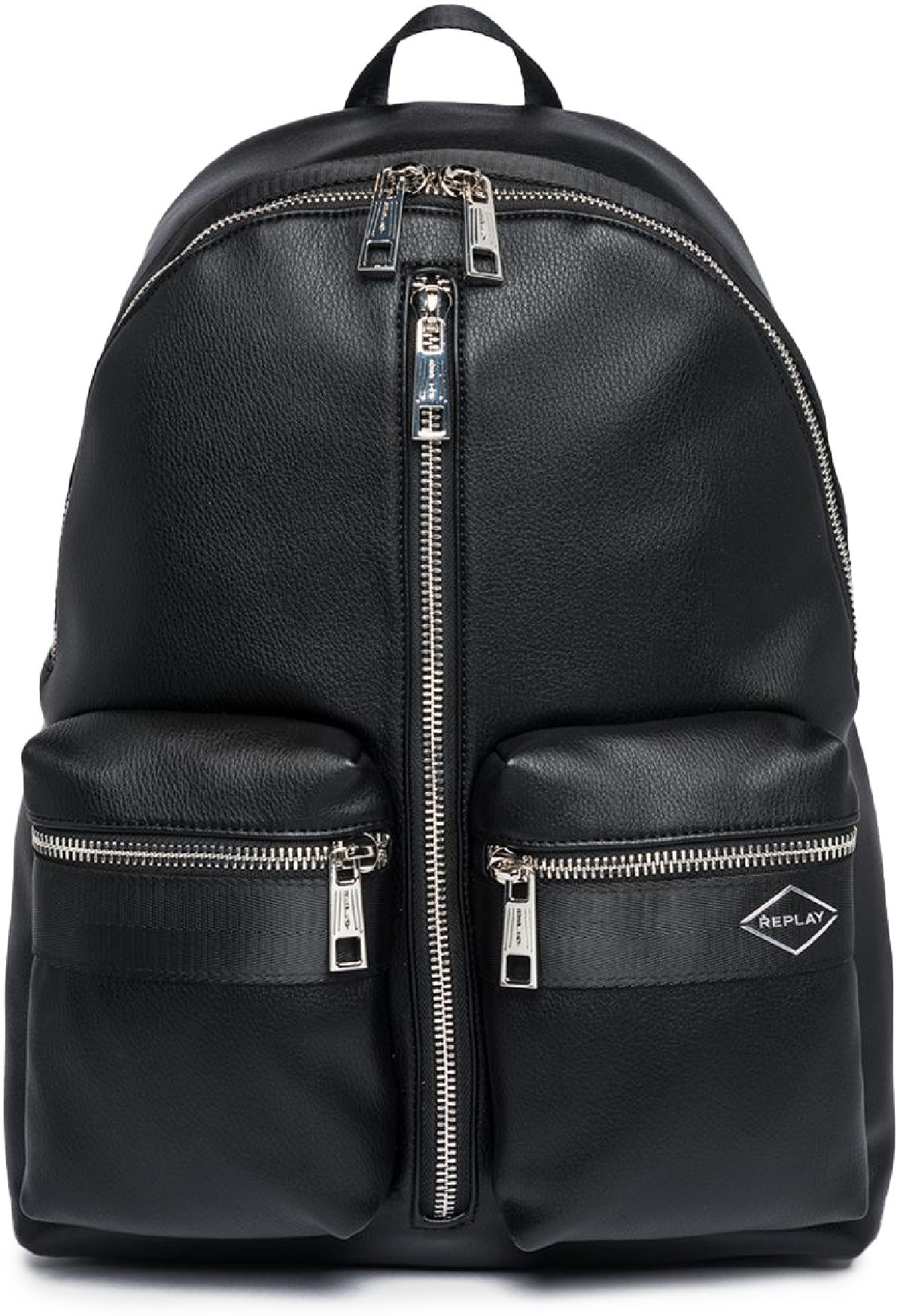 REPLAY: Black Hammered Effect Backpack - 1