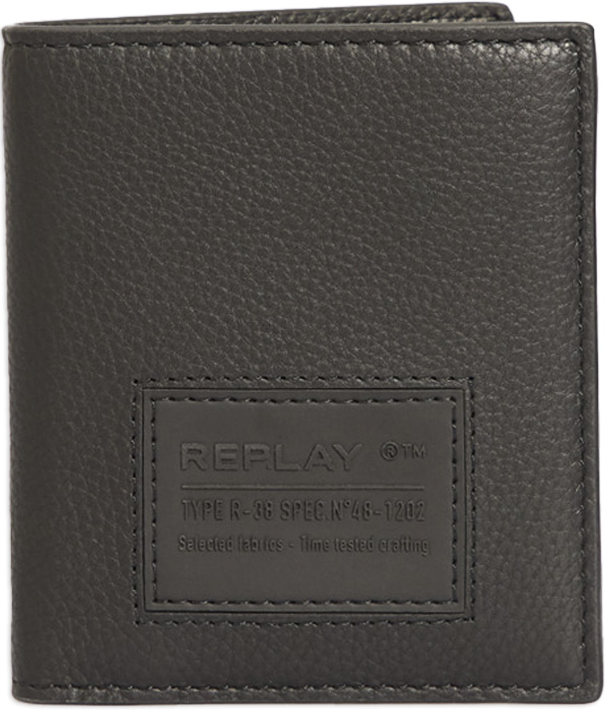 REPLAY: Black Solid Coloured Wallet - 1