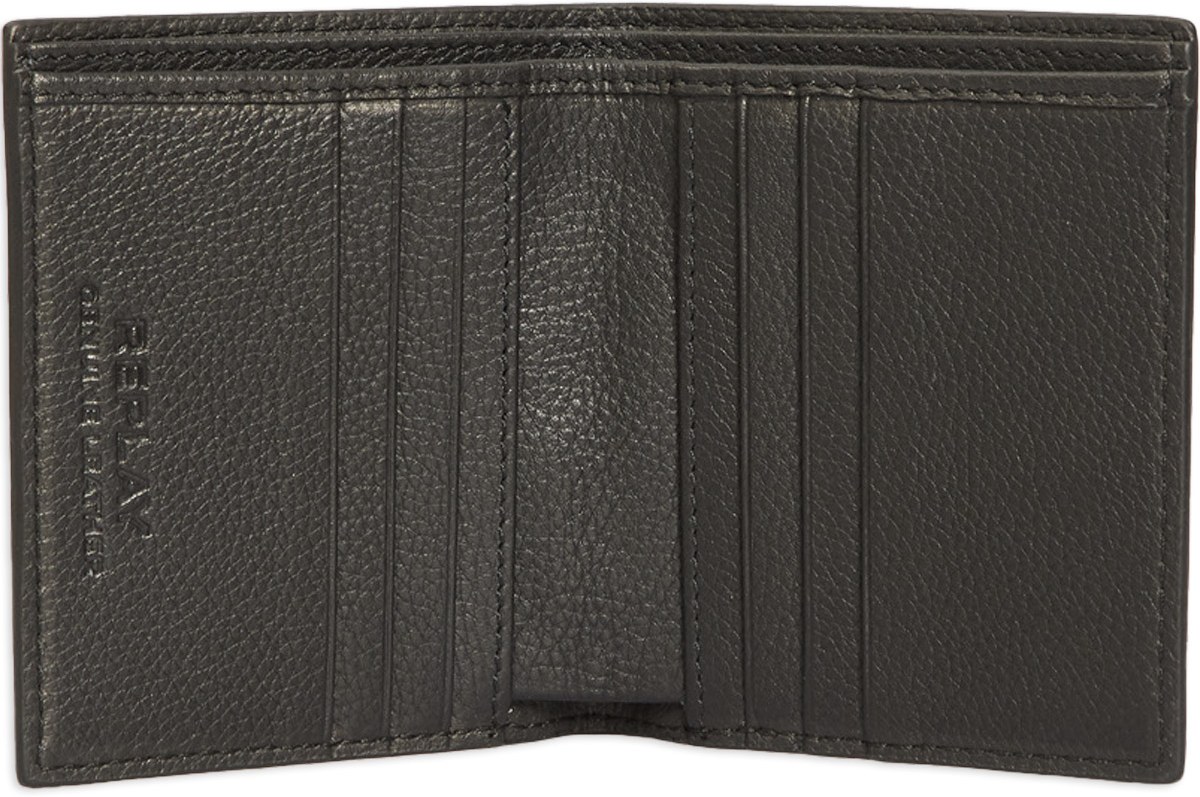 REPLAY: Black Solid Coloured Wallet - 3