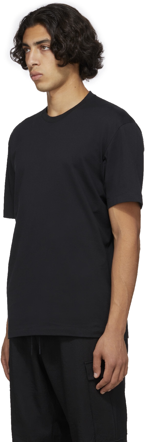 Y-3: Noir T-Shirt à Logo Noir - 2