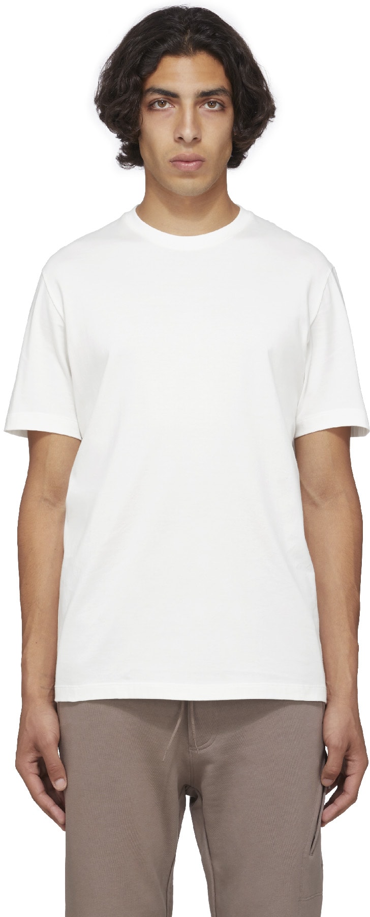 Y-3: Blanc T-Shirt Classique à Logo Blanc - 1