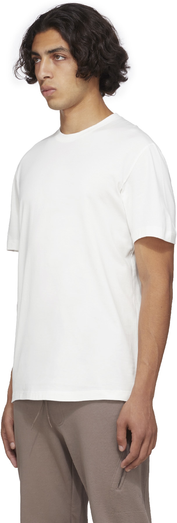 Y-3: Blanc T-Shirt Classique à Logo Blanc - 2