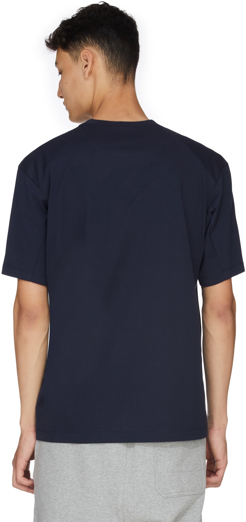 Y-3: Blue Classic Back Logo T-Shirt - 3