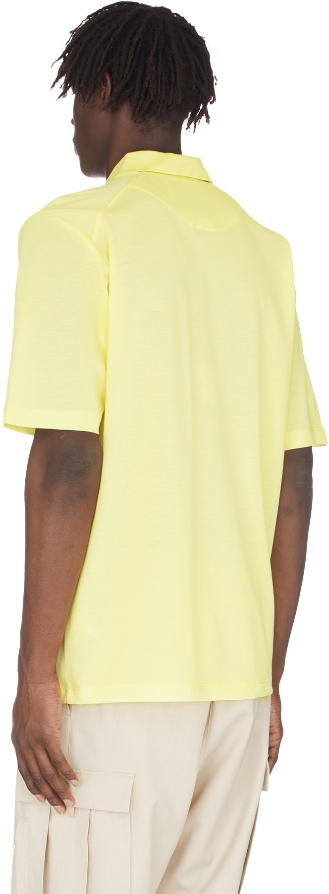 Y-3: Yellow Classic Logo Polo Shirt - 3