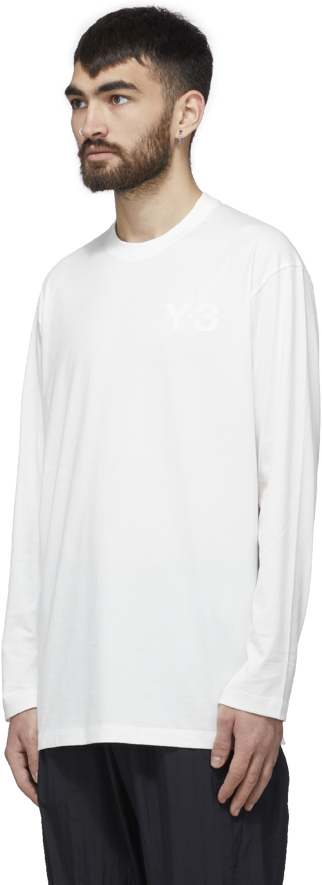 Y-3: White Classic Chest Logo Long Sleeve T-Shirt - 2