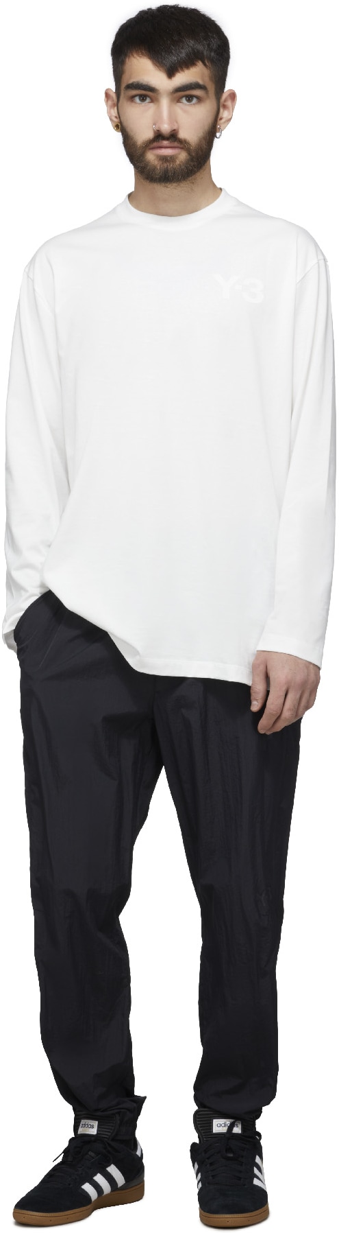 Y-3: White Classic Chest Logo Long Sleeve T-Shirt - 4