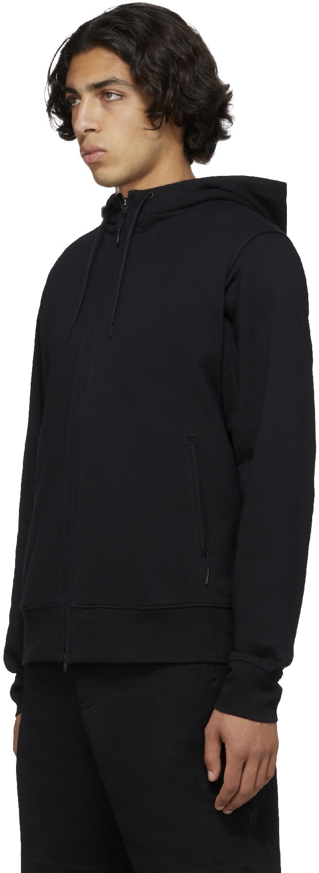 Y-3: Black Classic Full Zip Back Logo Hoodie - 2