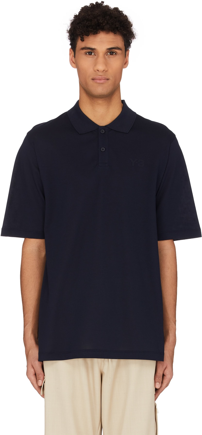 Y-3: Blue Classic Logo Polo Shirt - 1