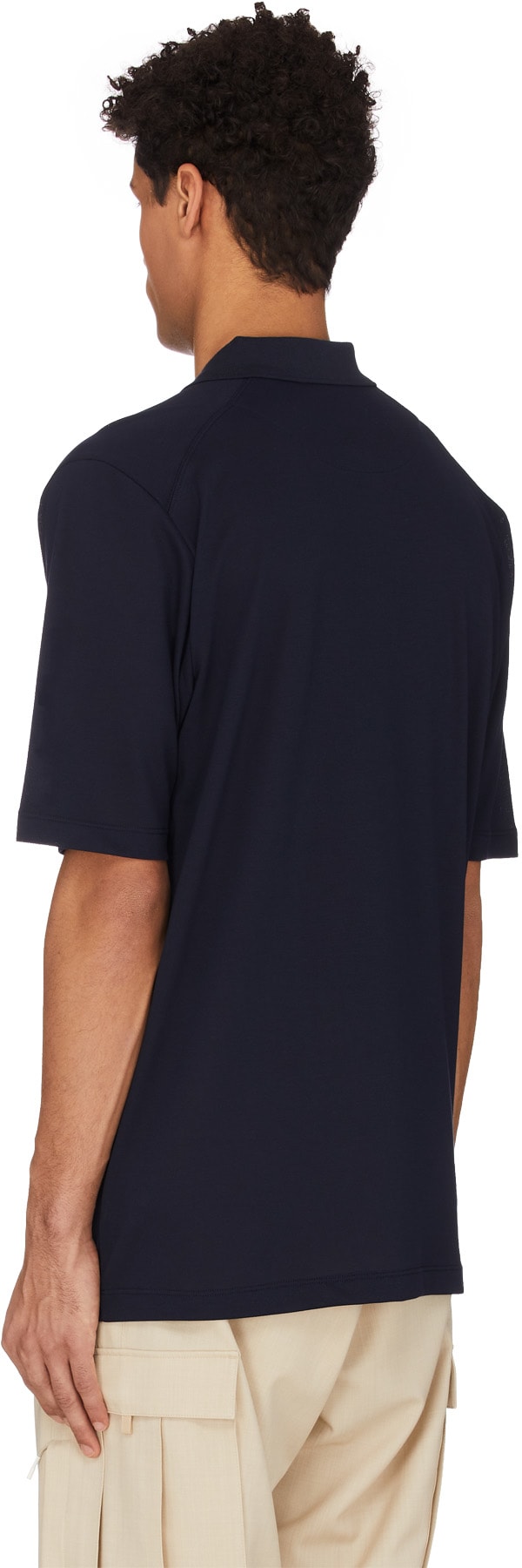 Y-3: Blue Classic Logo Polo Shirt - 3