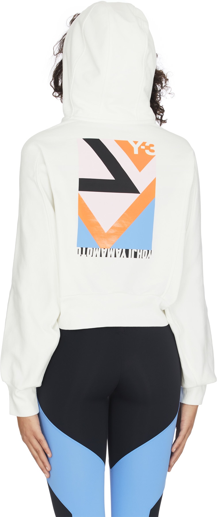 Y-3: White Swim Graphic Hoodie - 3