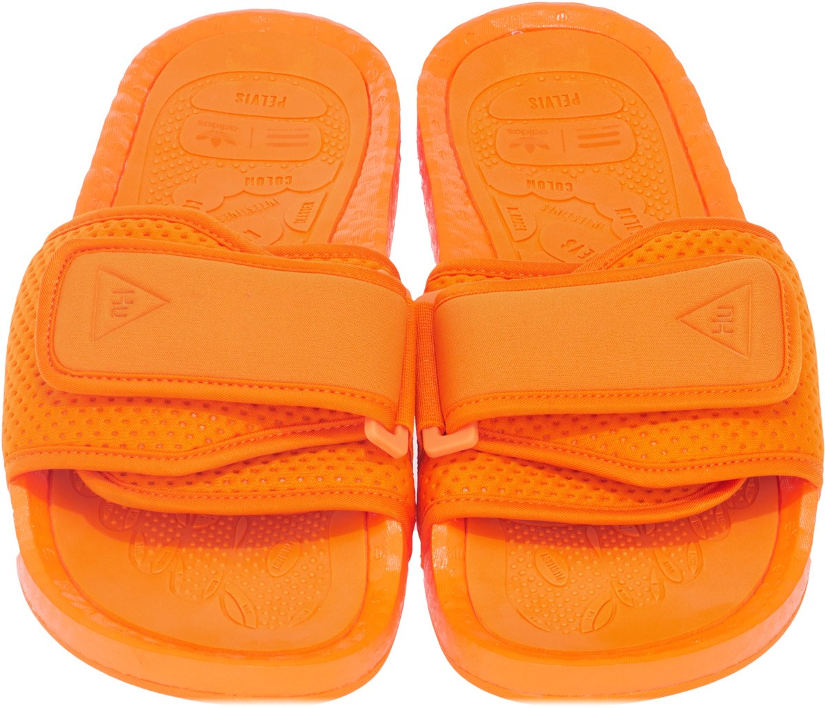 adidas Originals x Pharrell Williams: Orange Pharrell Williams Boost Slides - 4