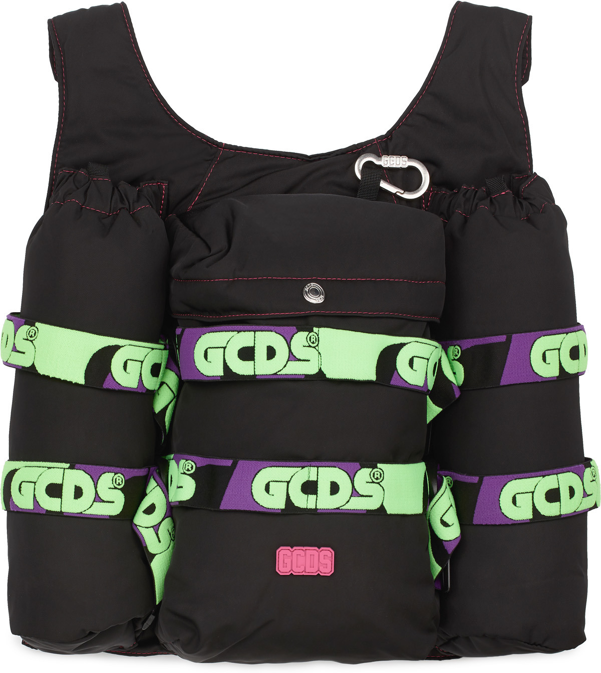 GCDS: Black Military Backpack - 1