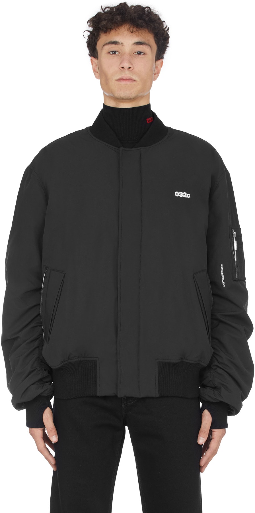 032c: Noir Blouson Aviateur Maria Noir - 1