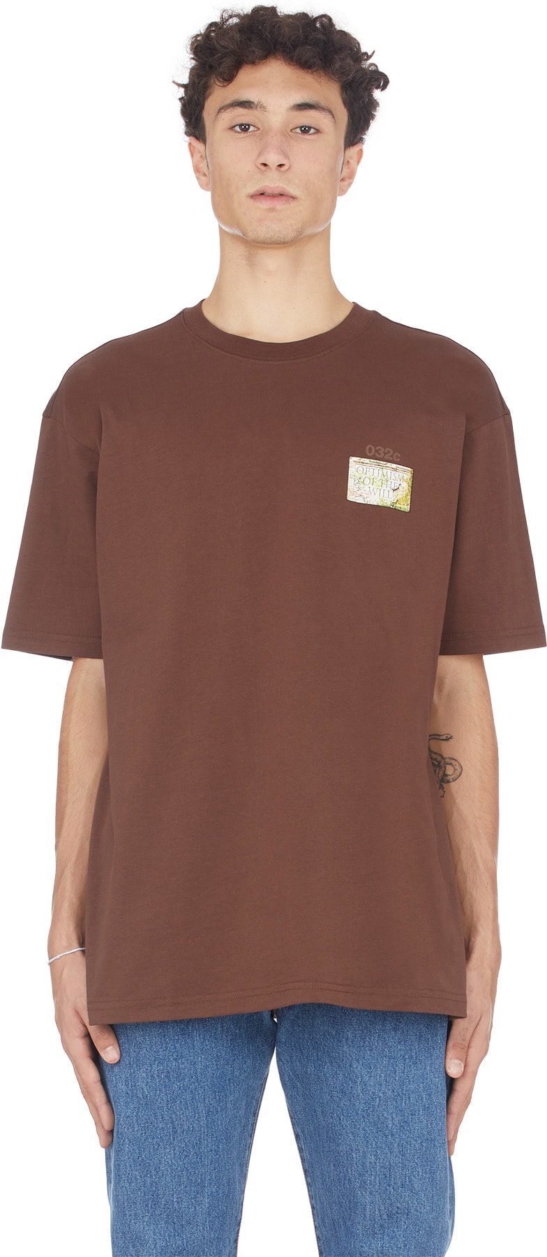 032c: Brown Maria Gravestone T-Shirt - 1