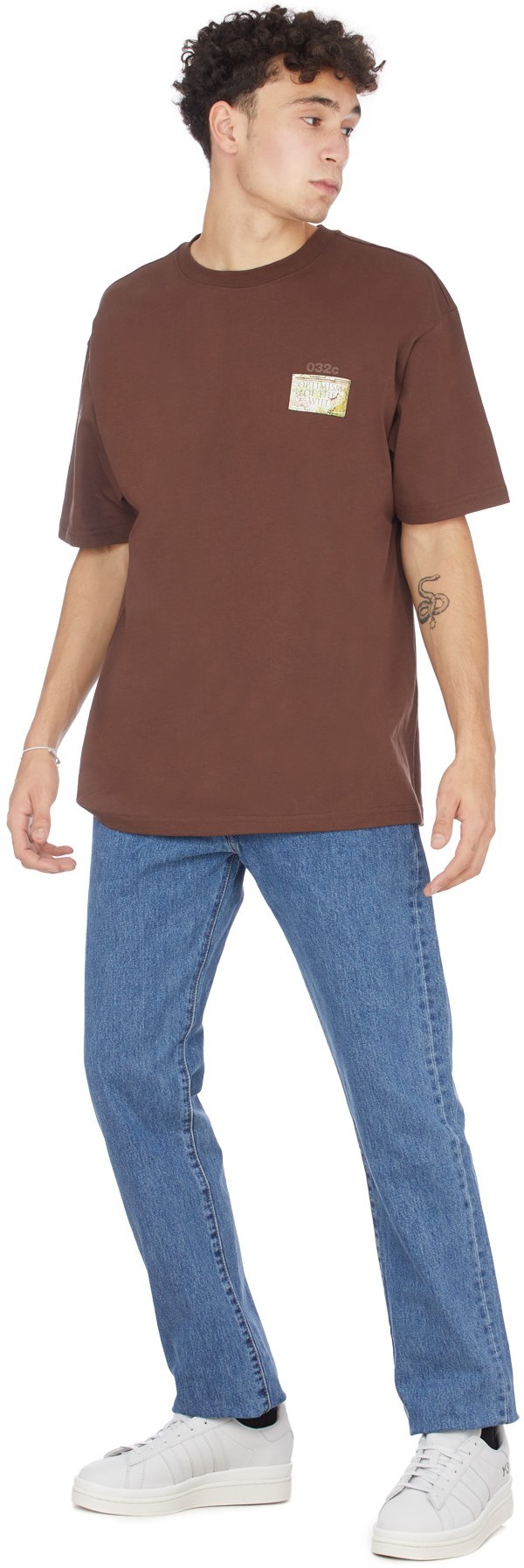 032c: Brown Maria Gravestone T-Shirt - 4