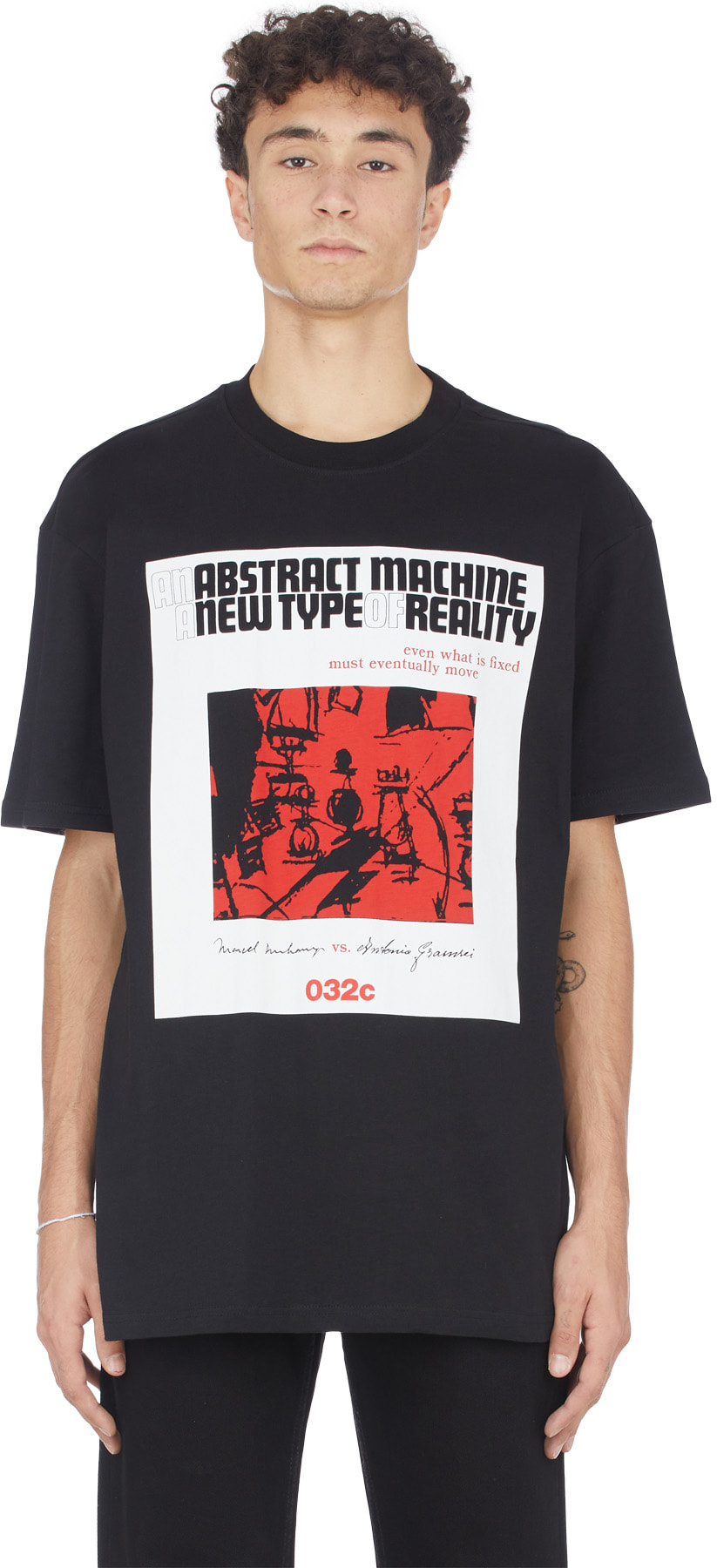 032c: Noir T-Shirt Maria Gramsci Noir - 1