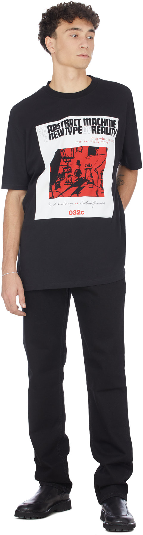 032c: Noir T-Shirt Maria Gramsci Noir - 4