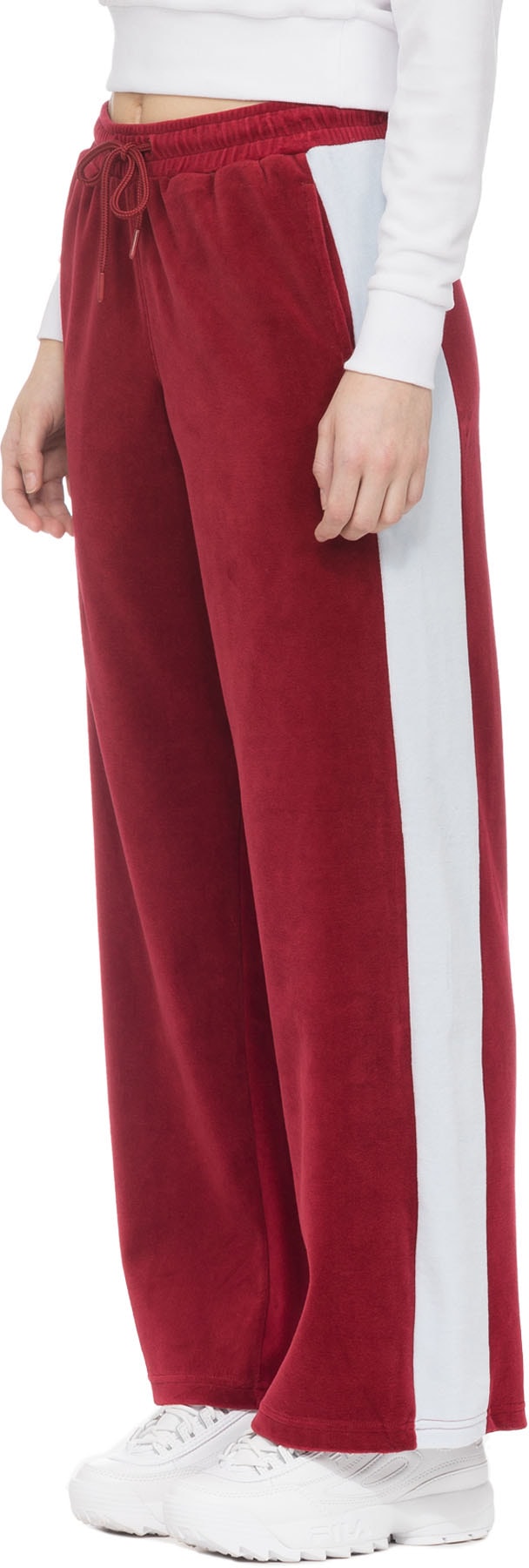 Fila: Red Bonnie Velour Flair Pant - 2