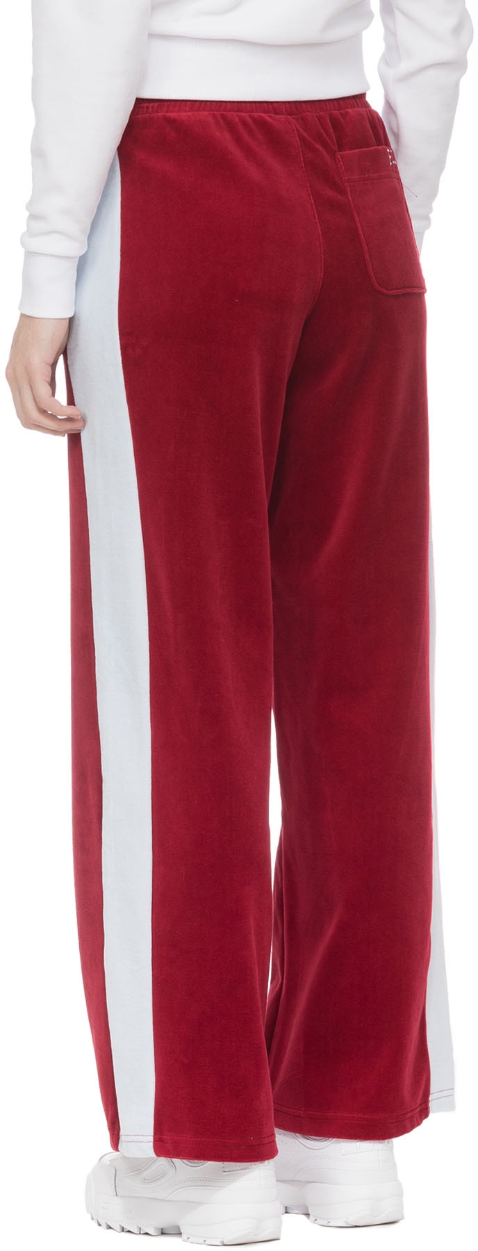 Fila: Red Bonnie Velour Flair Pant - 3