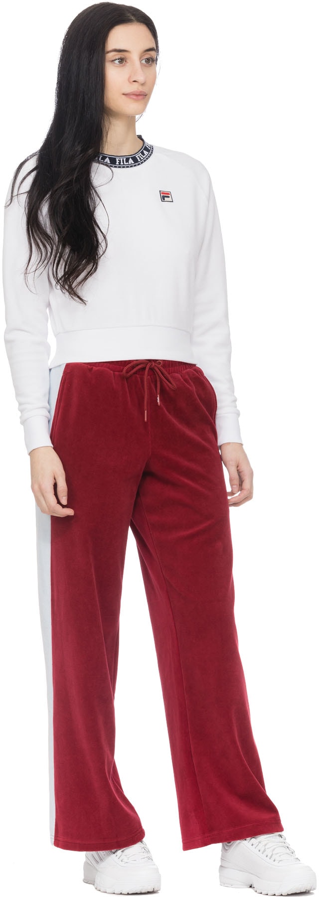 Fila: Red Bonnie Velour Flair Pant - 4