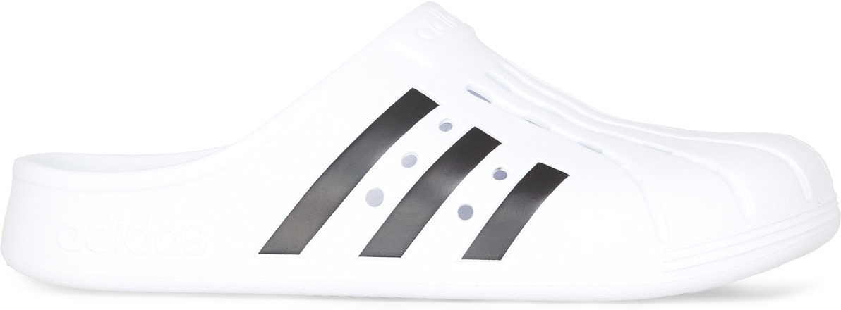 adidas Originals: White Adilette Clogs - 1