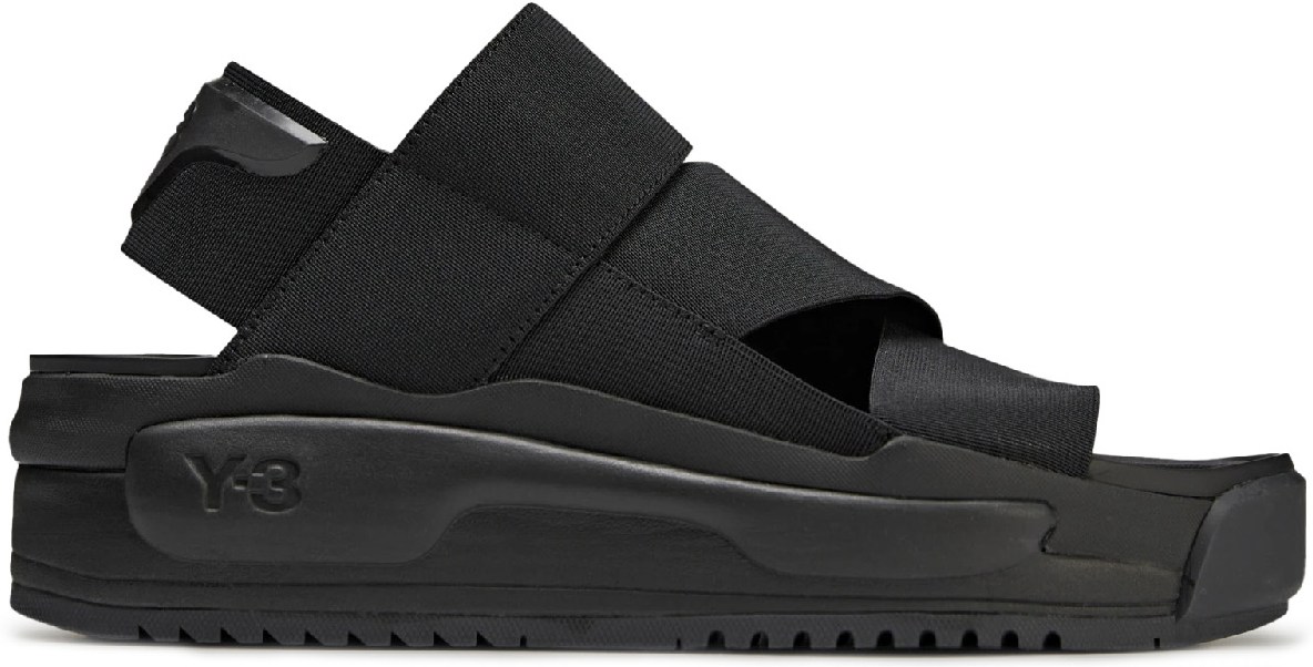 Y-3: Black Rivalry Sandal - 1