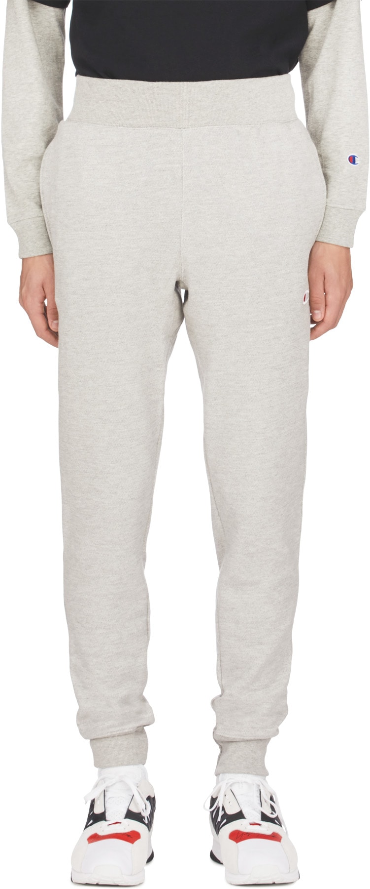 Champion: Grey Reverse Weave Trim Joggers - 1