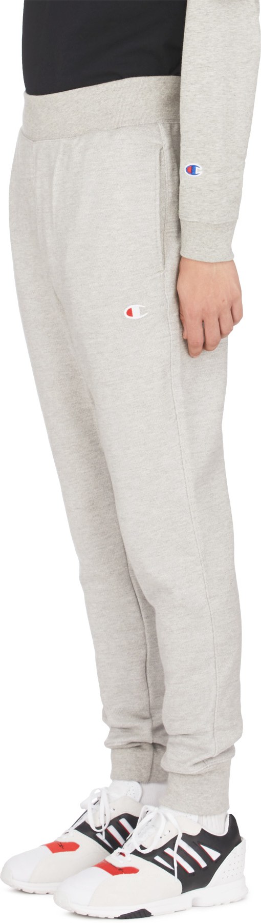 Champion: Grey Reverse Weave Trim Joggers - 2
