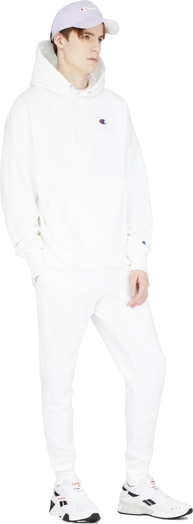 Champion: White Reverse Weave Jogger Pants - 4